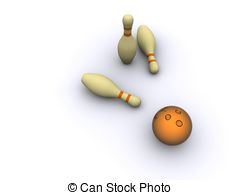 240x195 White Ten Bowling Pins. 3d Stock Illustrations