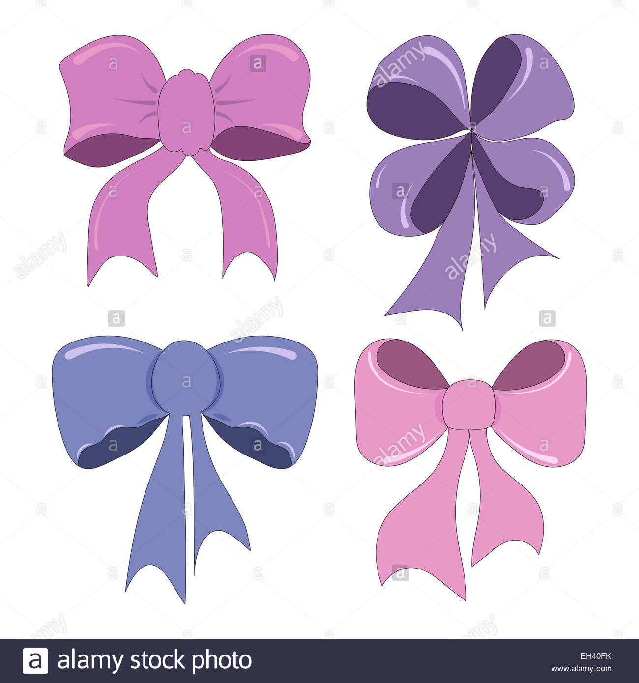 1300x1390 Set Of Hand Drawing Bows Cute Cartoon Style Stock Photo 79378871