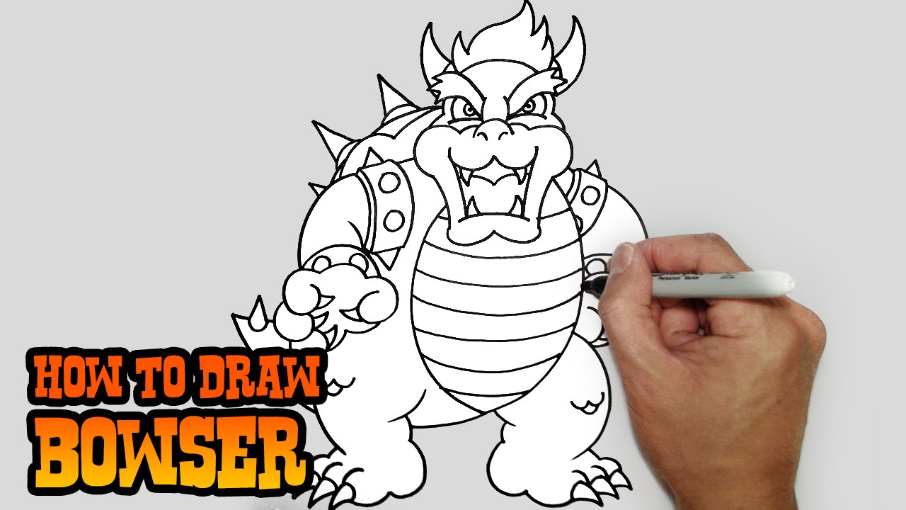 1280x720 How To Draw Bowser Super Mario Bros Video Lesson