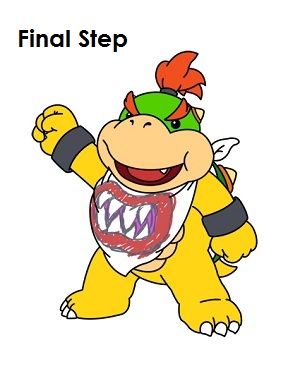 300x388 How To Draw Bowser Jr. How To Draw Bowser And Drawings