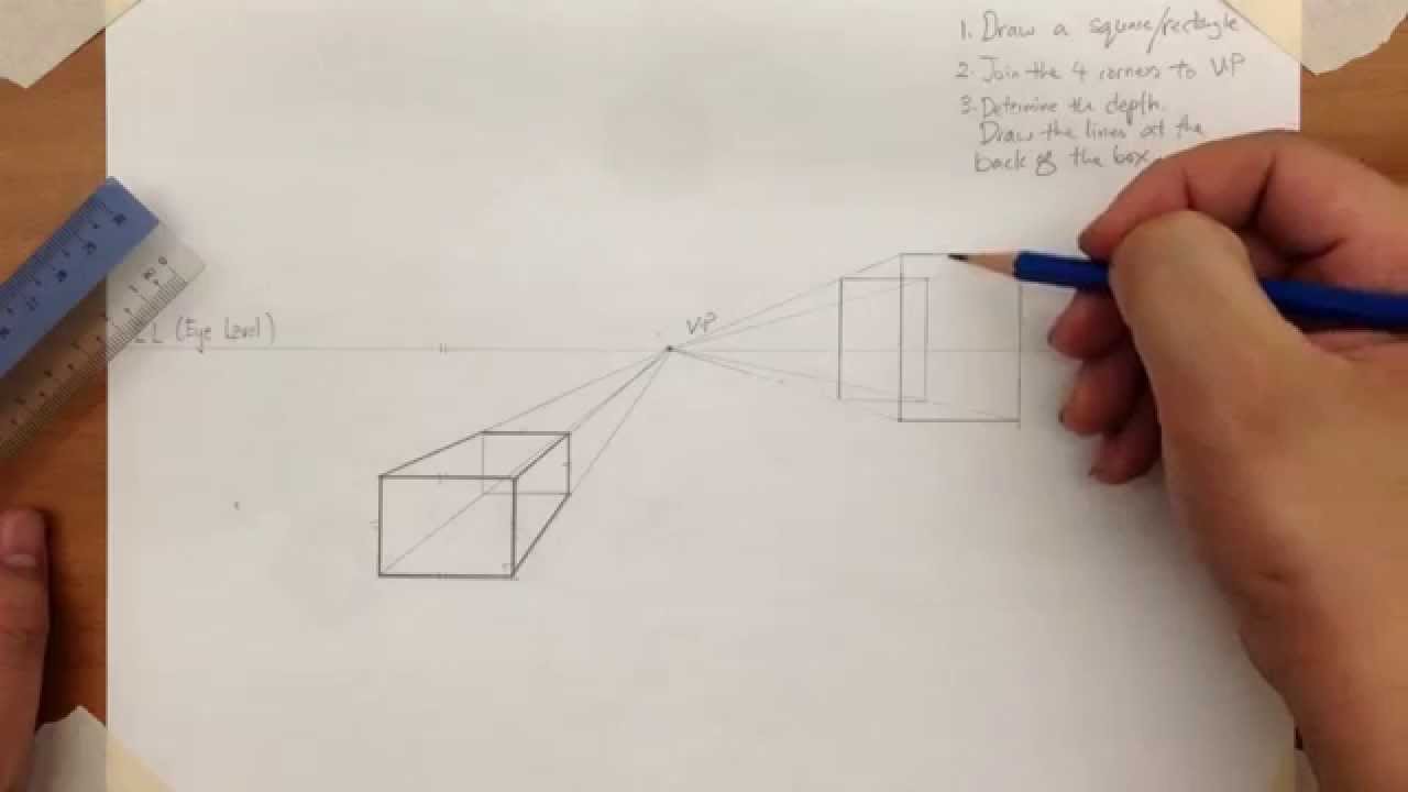 1280x720 How To Draw A 1 Point Perspective Box