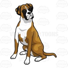 236x236 Boxer Cartoon Dog