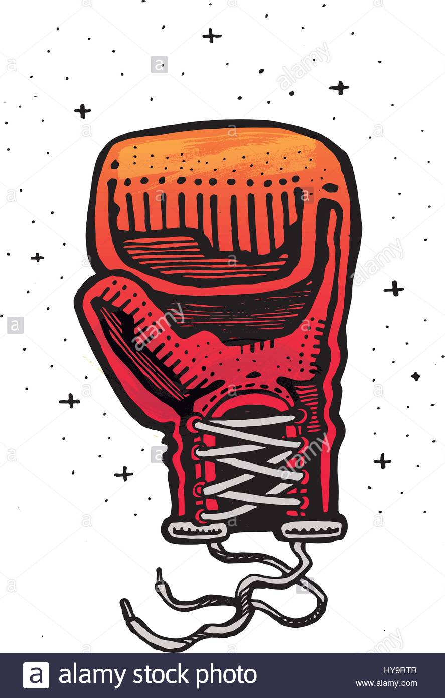 887x1390 Hand Drawn Vector Illustration Or Drawing Of A Boxing Glove Stock