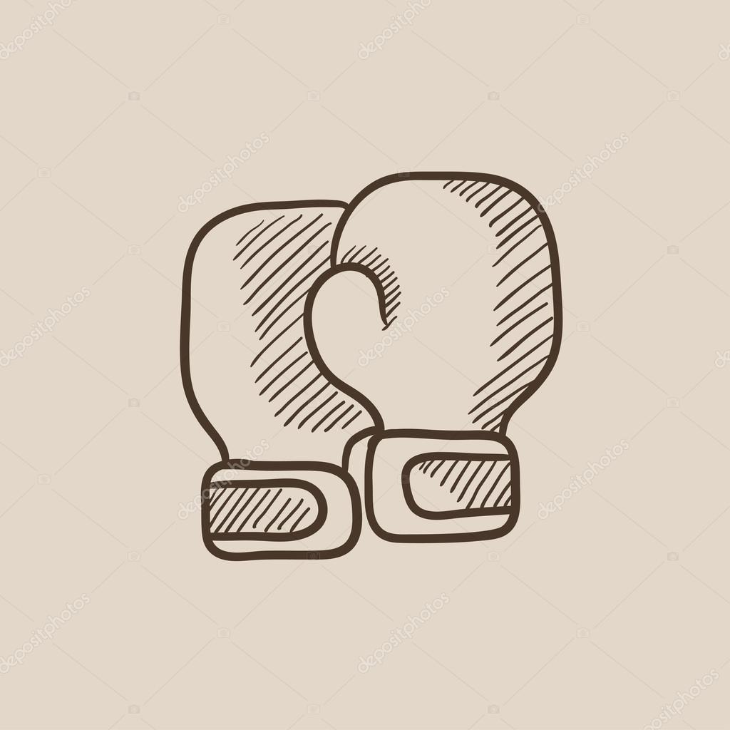 1024x1024 Boxing Gloves Sketch Icon. Stock Vector Rastudio