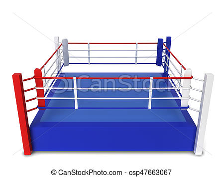 450x357 Boxing Ring. 3d Illustration Isolated On White Background Stock