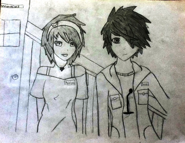 733x568 Anime Girl And Boy Drawing Free