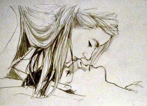 500x361 Kiss Sketch Of Boy And Girl Sketches Of Couples
