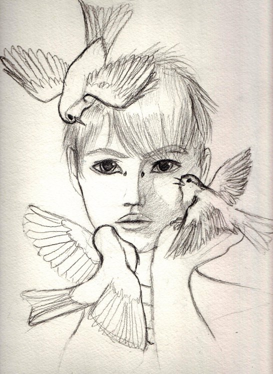 546x749 Boy With Birds