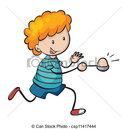 450x455 Boy Running In Egg And Spoon Race. Illustration Of A Boy On Eps