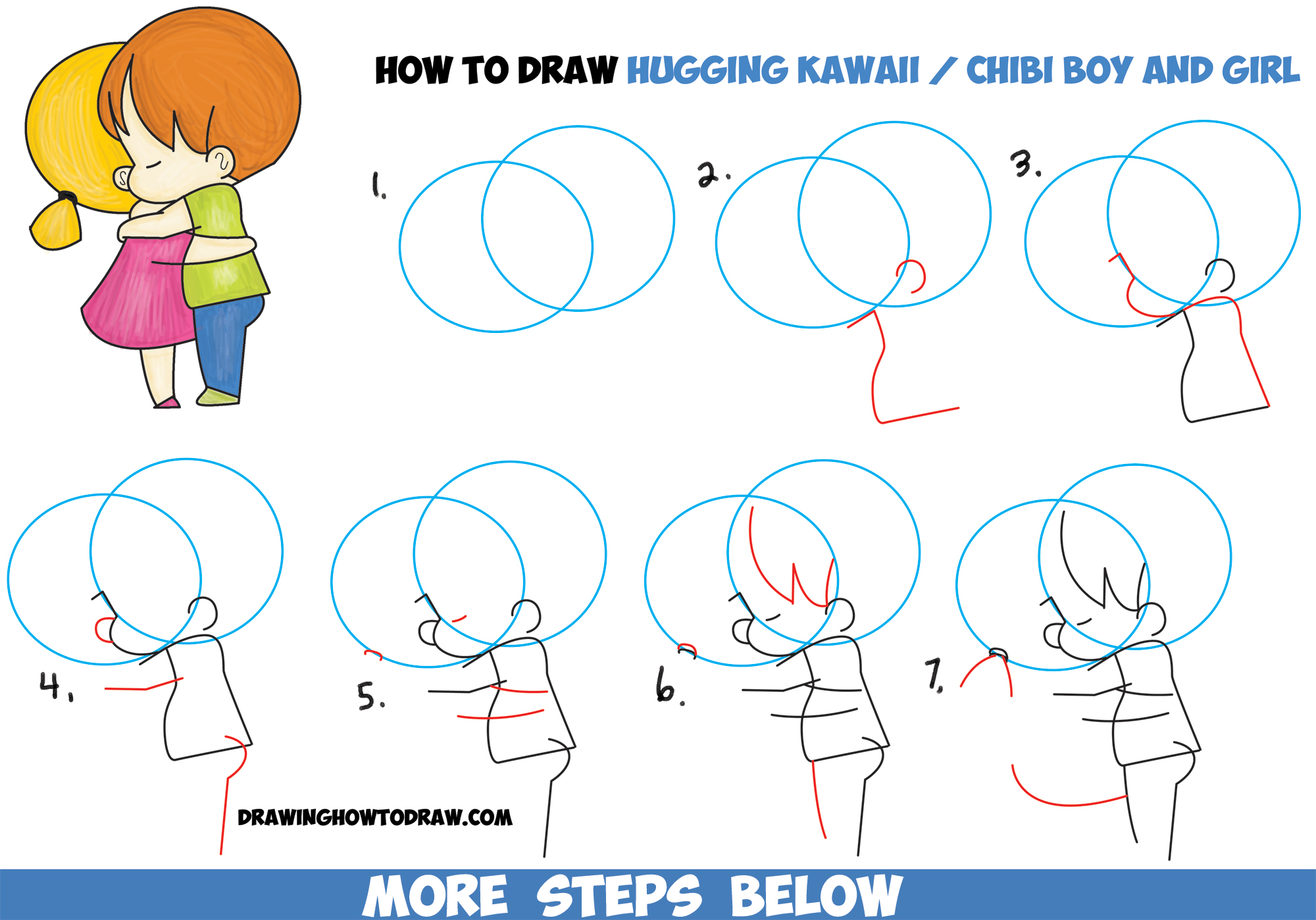Boy Step By Step Drawing at GetDrawings | Free download Boy And Girl Hugging Drawing