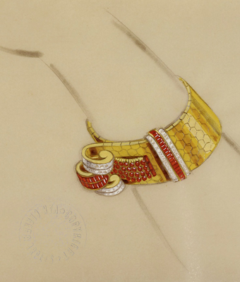 340x400 Van Cleef Amp Arpels Retro Ruby And Diamond Bracelet Drawing. Blog