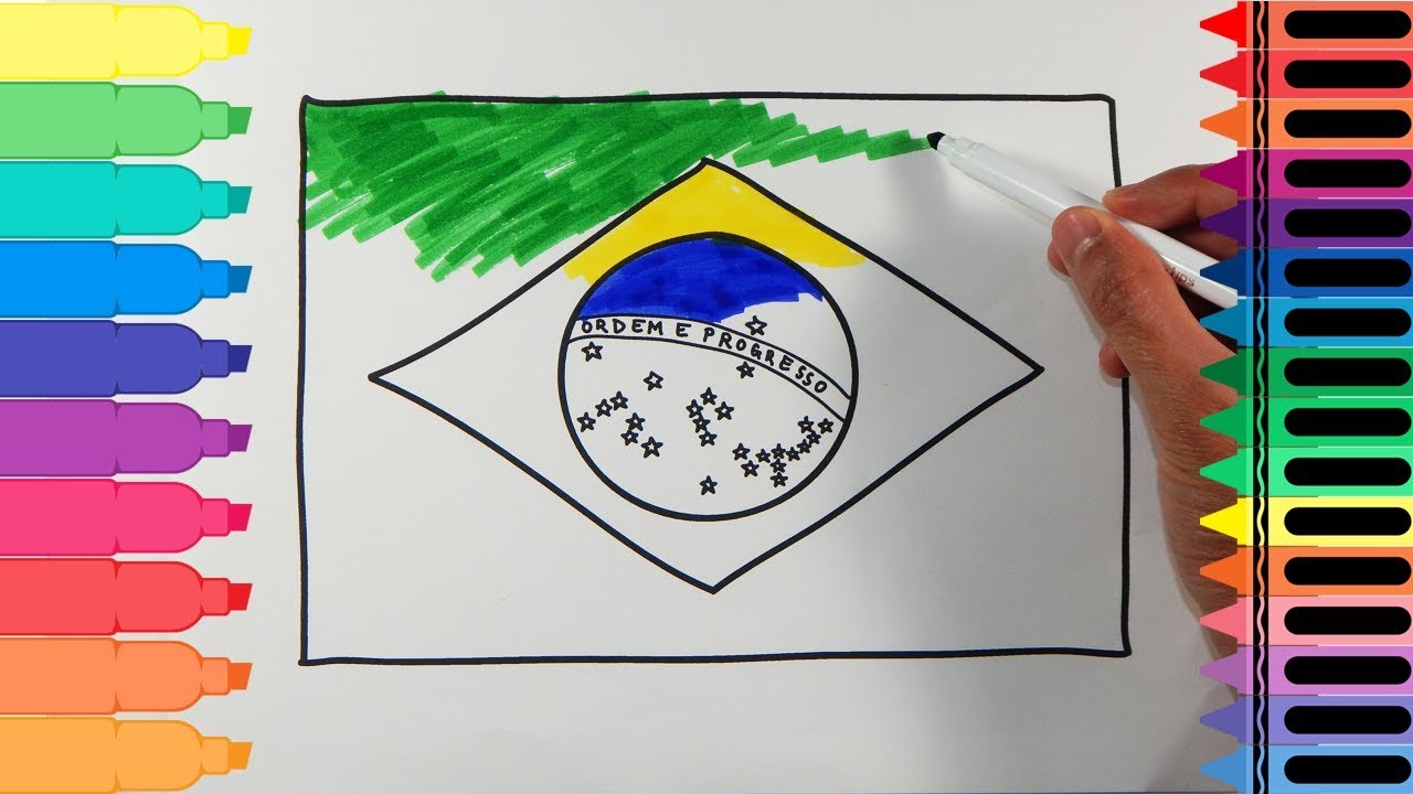 1280x720 How To Draw Brazil Flag