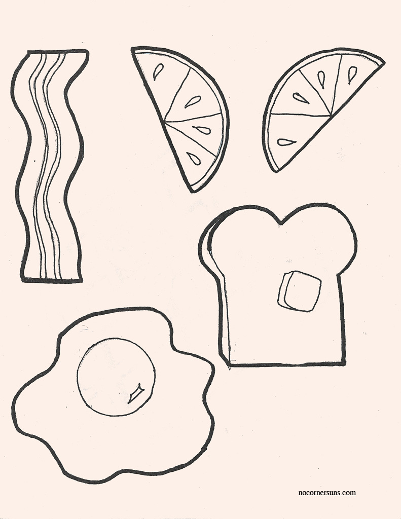 791x1024 No Corner Suns Breakfast Food Color And Cut Page Handout