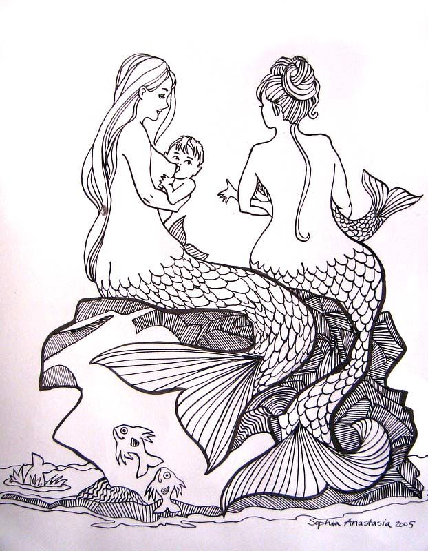 622x800 Breastfeeding Mermaids Drawings Sophia Anastasia Art For My