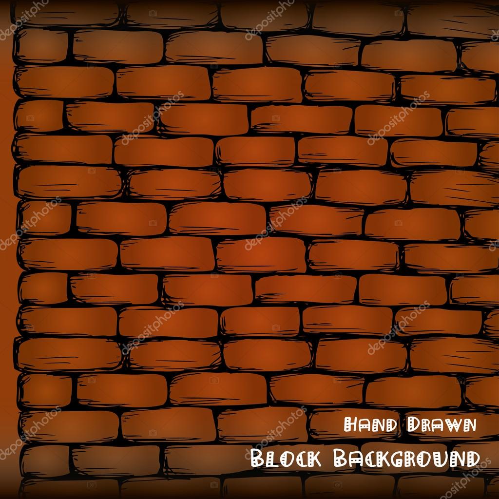 1024x1024 Brick Wall , Hand Drawing, Stock Vector Naum100