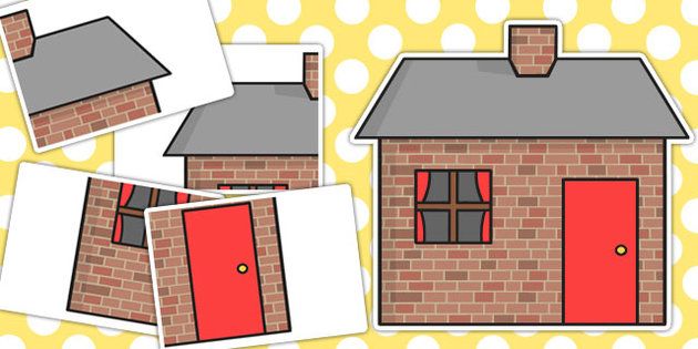 630x315 The Three Little Pigs Large A2 Brick House Cut Out