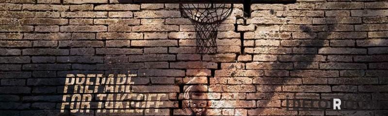 800x239 Brick Wall Drawing Basketball Player Restaurant Art Wall Murals