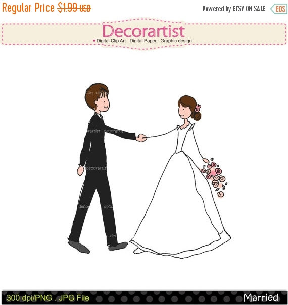 570x605 On Sale Doodle Drawing Clip Art Clipart Bride Groom Clip Art