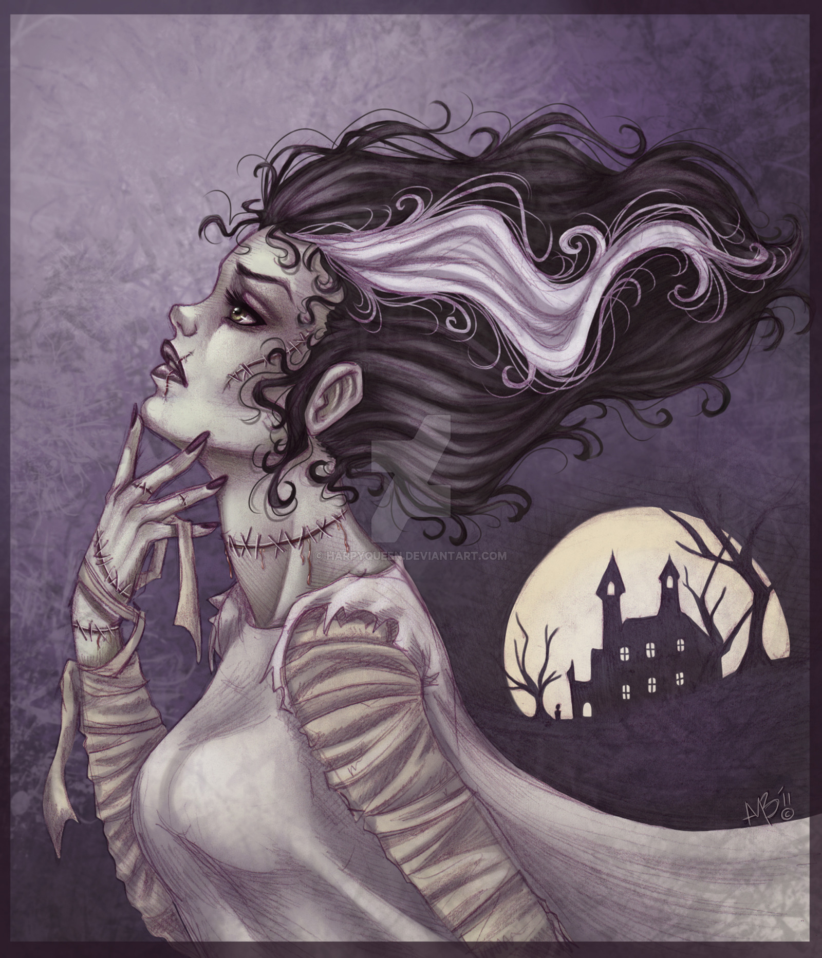 1600x1865 Bride Of Frankenstein By Stressedjenny