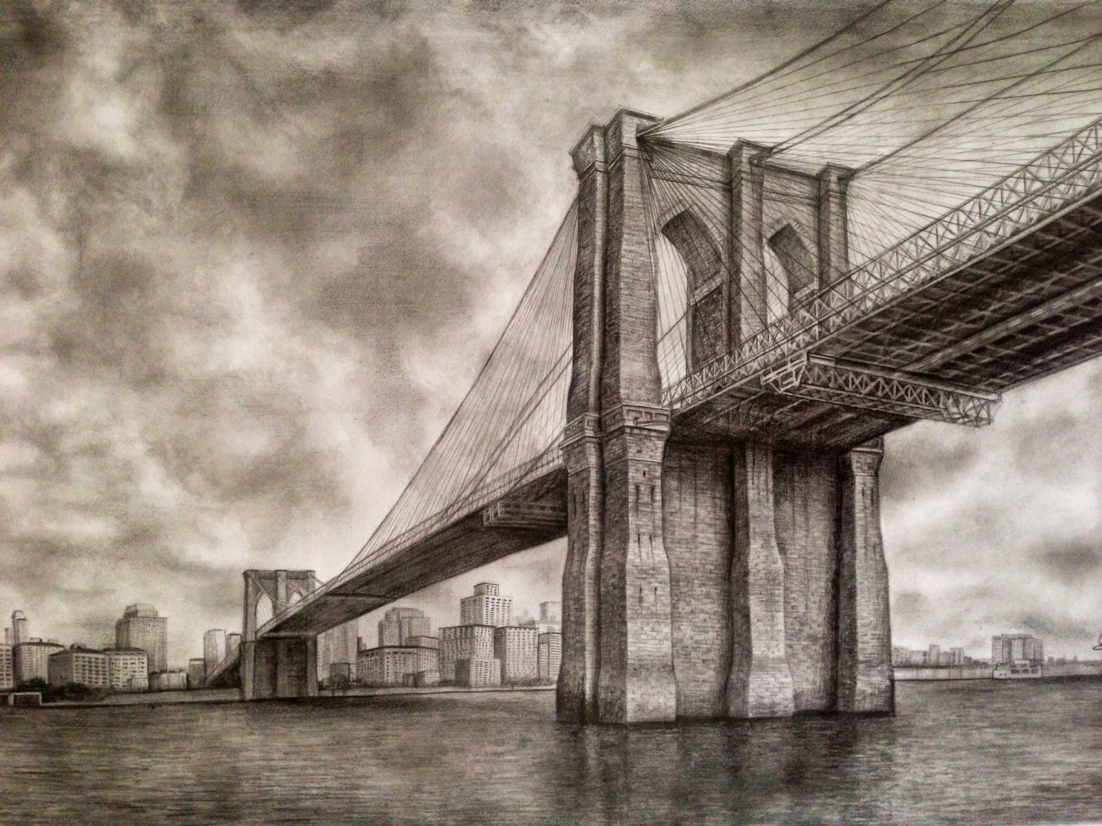 1600x1200 Pencil Sketches Of Bridges Dreams Of An Architect Brooklyn Bridge