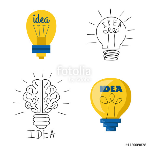 499x500 Drawing Idea Light Bulb Concept Creative Design. Vector Idea Lamp