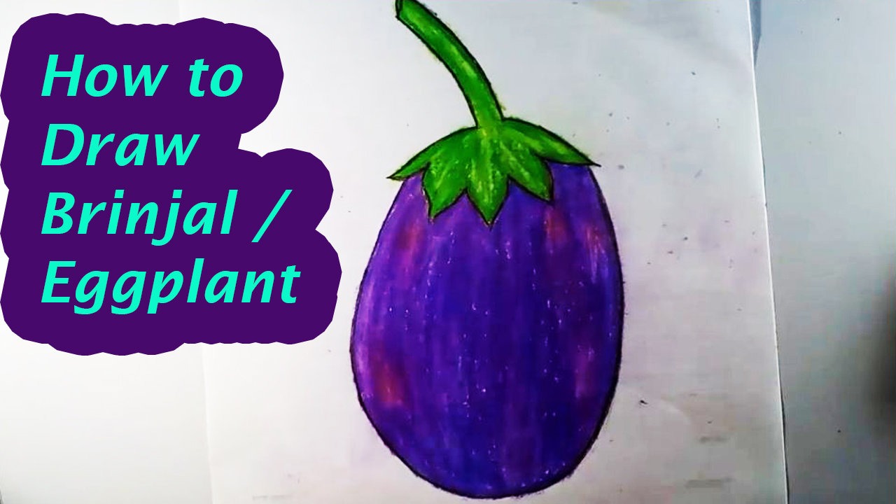 1280x720 How To Draw A Brinjal (Egg Plant)