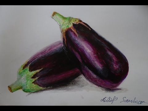 480x360 How To Draw , Realistic Brinjal