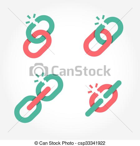 450x470 Broken Chain Link Vector Illustration