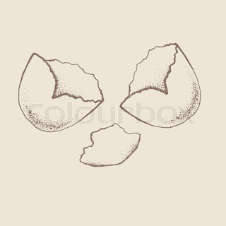 320x320 Illustration Of Broken Egg On White Background Stock Vector