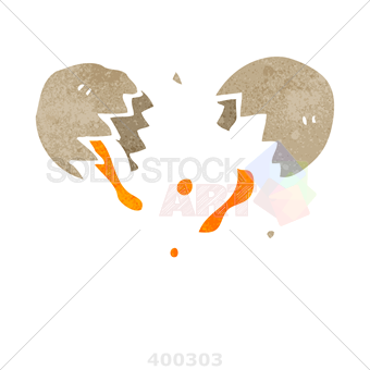 340x340 Stock Illustration Of Retro Cartoon Drawing Of Broken Egg Splattering