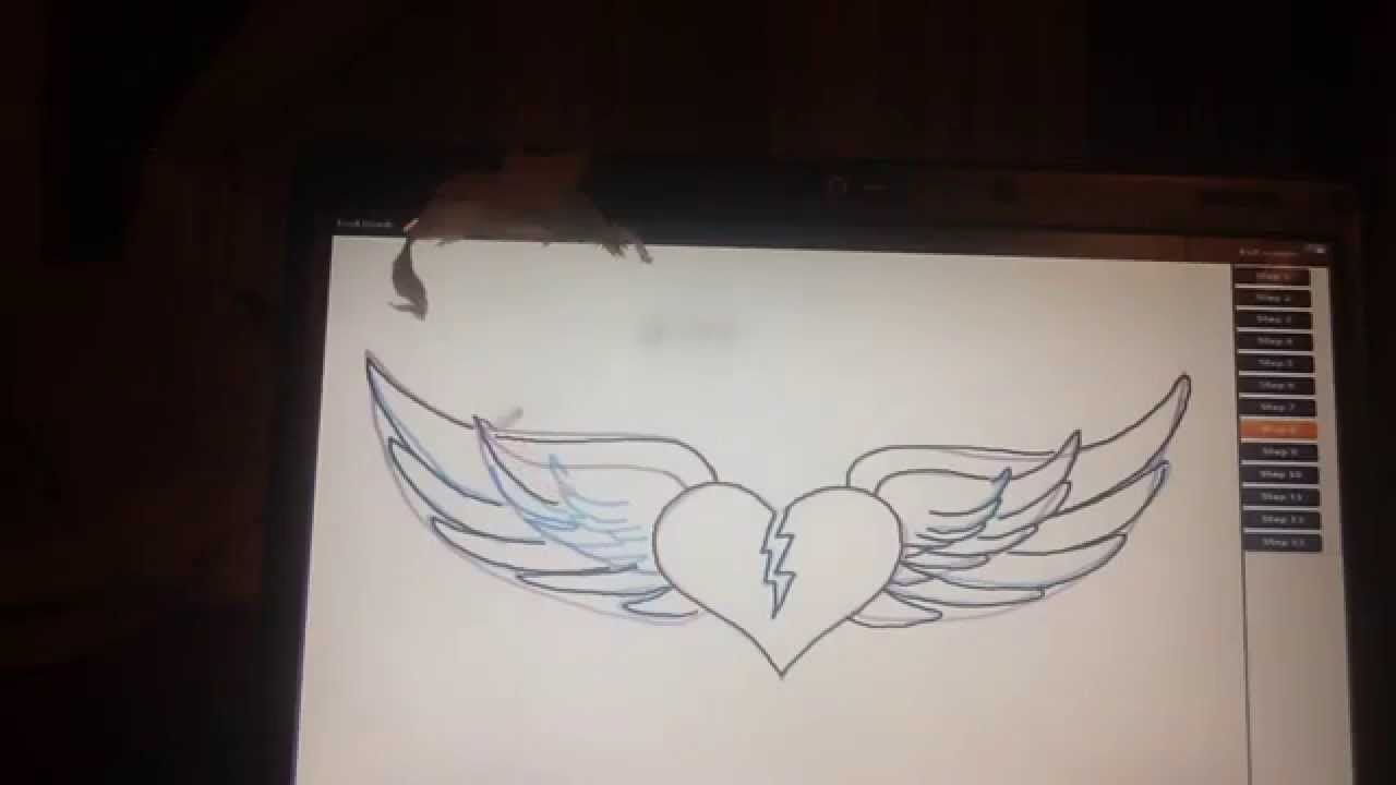 1280x720 How To Draw A Broken Heart With Wings