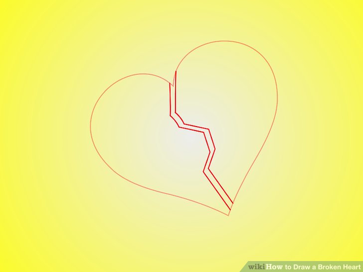 728x546 How To Draw A Broken Heart 9 Steps (With Pictures)