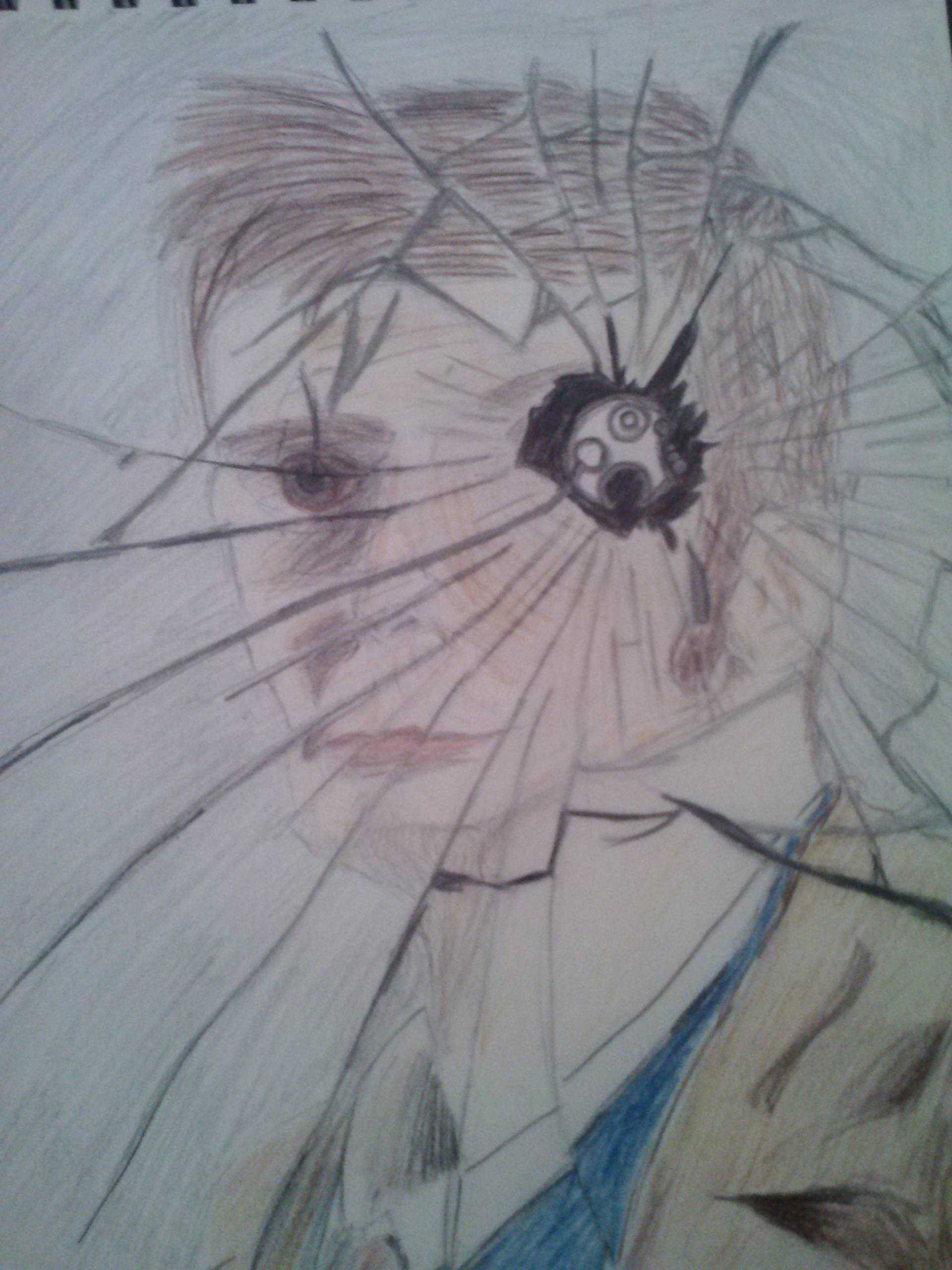 1920x2560 Tried To Draw Ten Looking In A Broken Mirror. Didn'T Turn Out