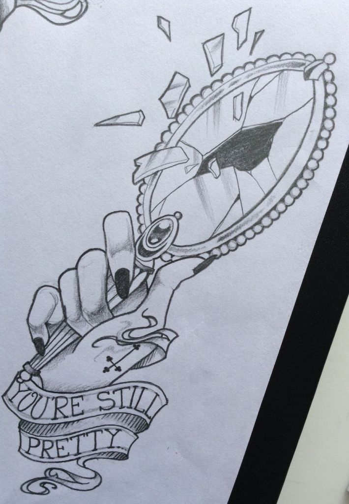 710x1024 Self Portrait In A Broken Mirror Drawing From My Drawing Class