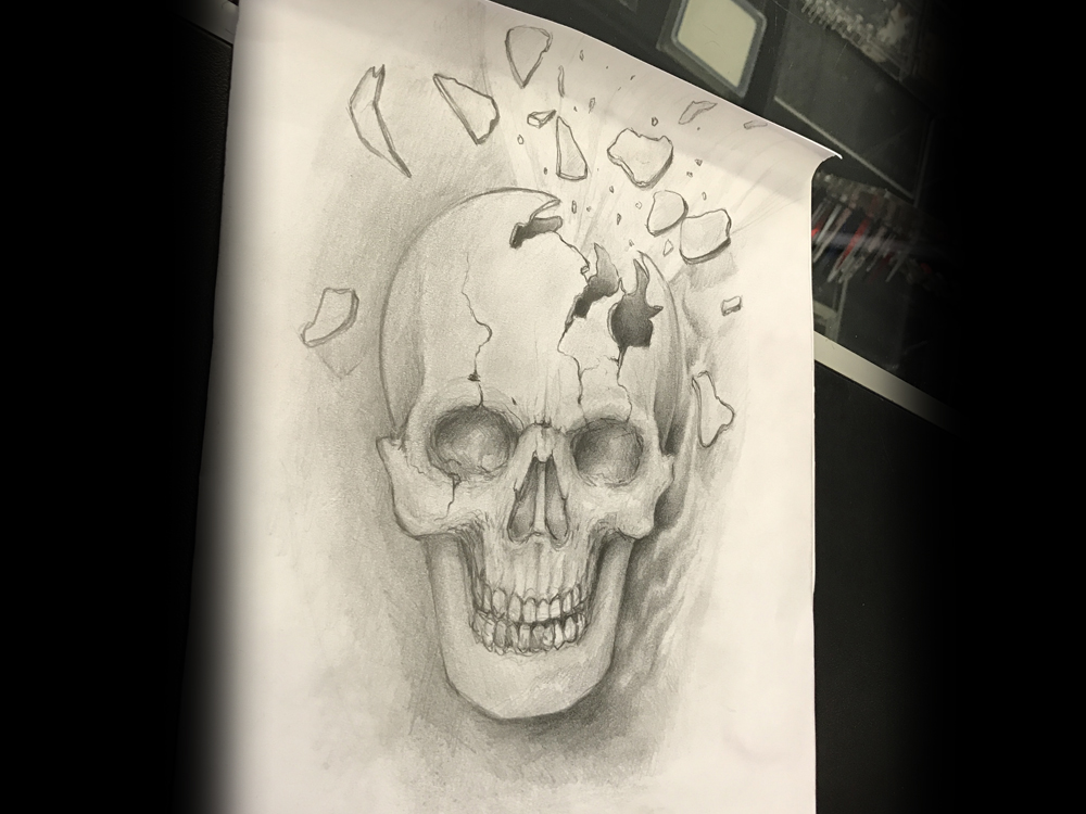 Broken Skull Drawing at GetDrawings | Free download