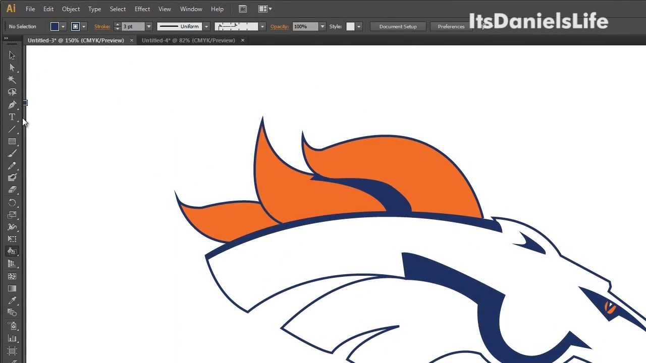 1280x720 Broncos Logo Drawing Speed Drawing
