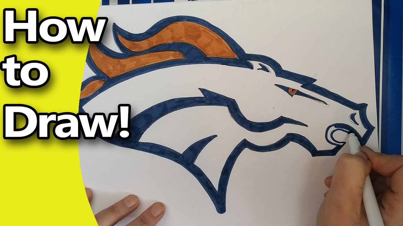 1280x720 How To Draw The Denver Broncos Logo Step By Step, By Hand