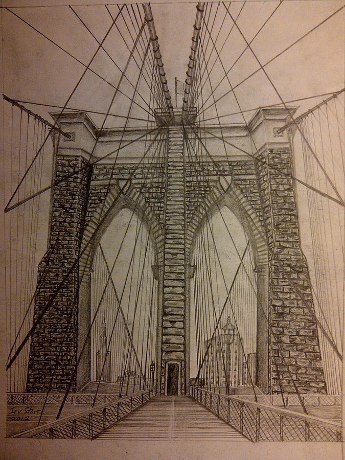 675x900 Brooklyn Bridge Drawing By Irving Starr