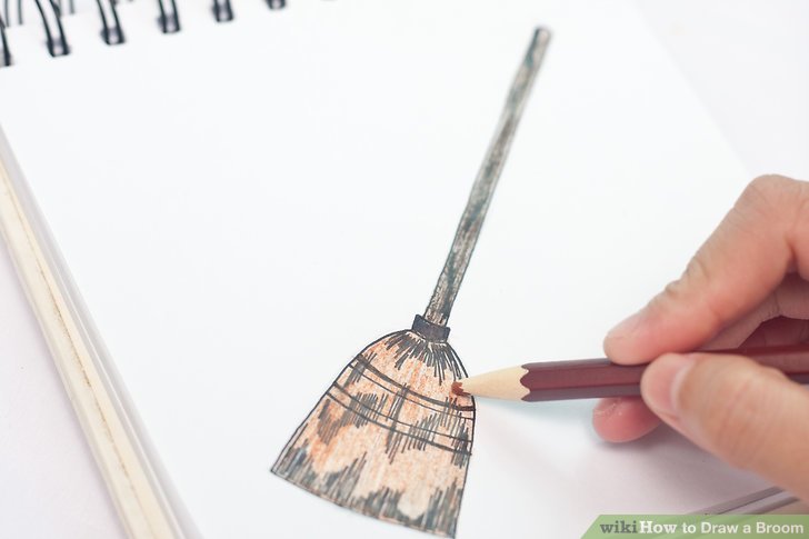 728x485 How To Draw A Broom 5 Steps (With Pictures)