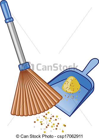 334x470 Broom And Dustpan Vector Illustration. Vector Clip Art