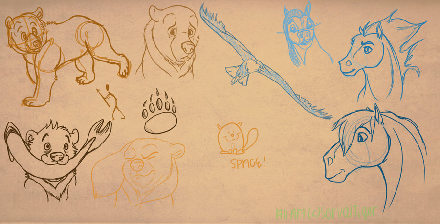 900x459 Brother Bear Spirit Sketches By Servaltiger