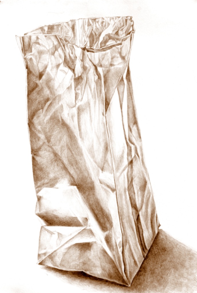 688x1024 Brown Paper Bag Series. My Notebooks Ink Drawings
