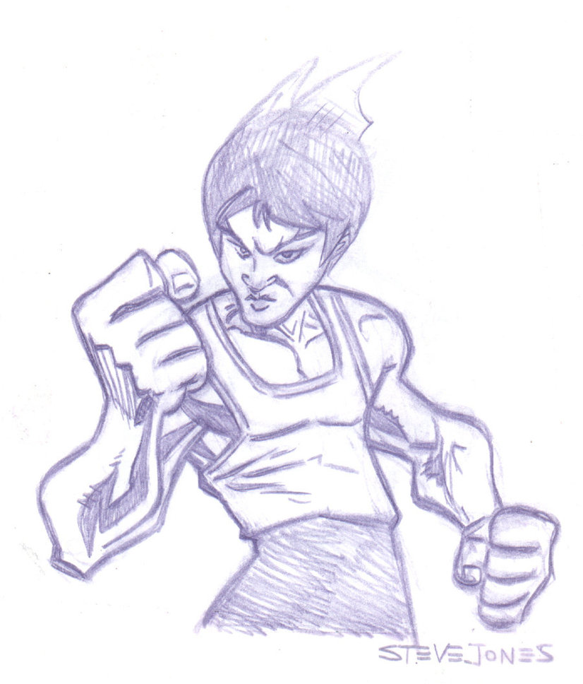 826x968 Pin Up Bruce Lee Doodle By Stephenbjones