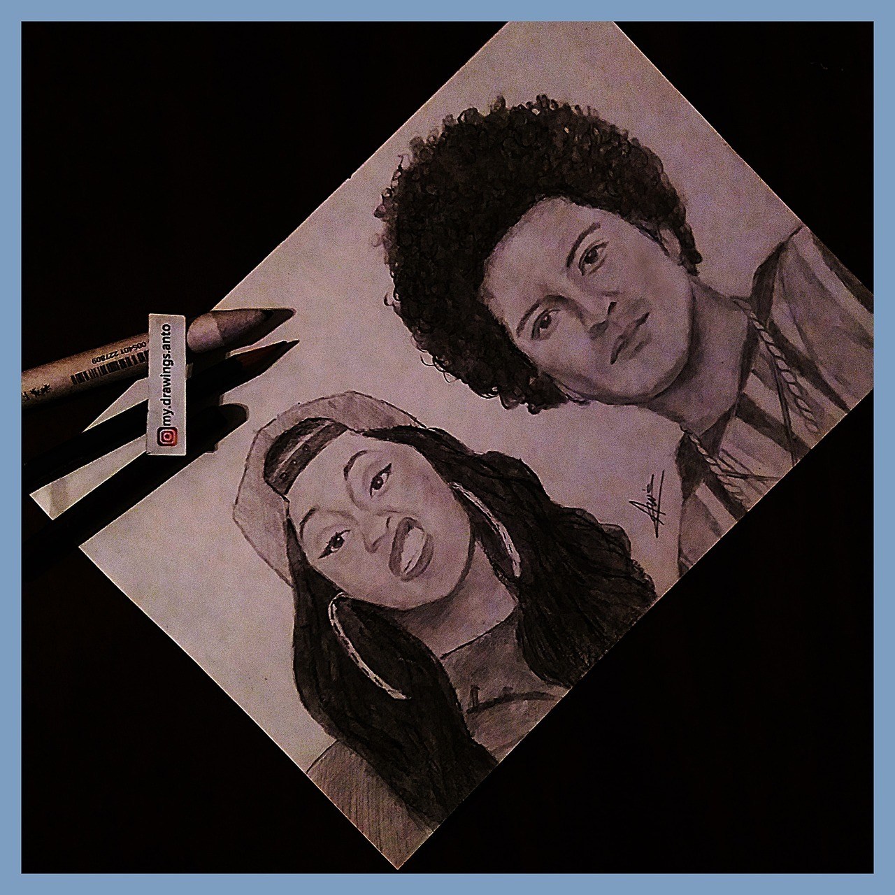 1280x1280 My Drawing Of You And Cardi B I Hope You Bruno Mars