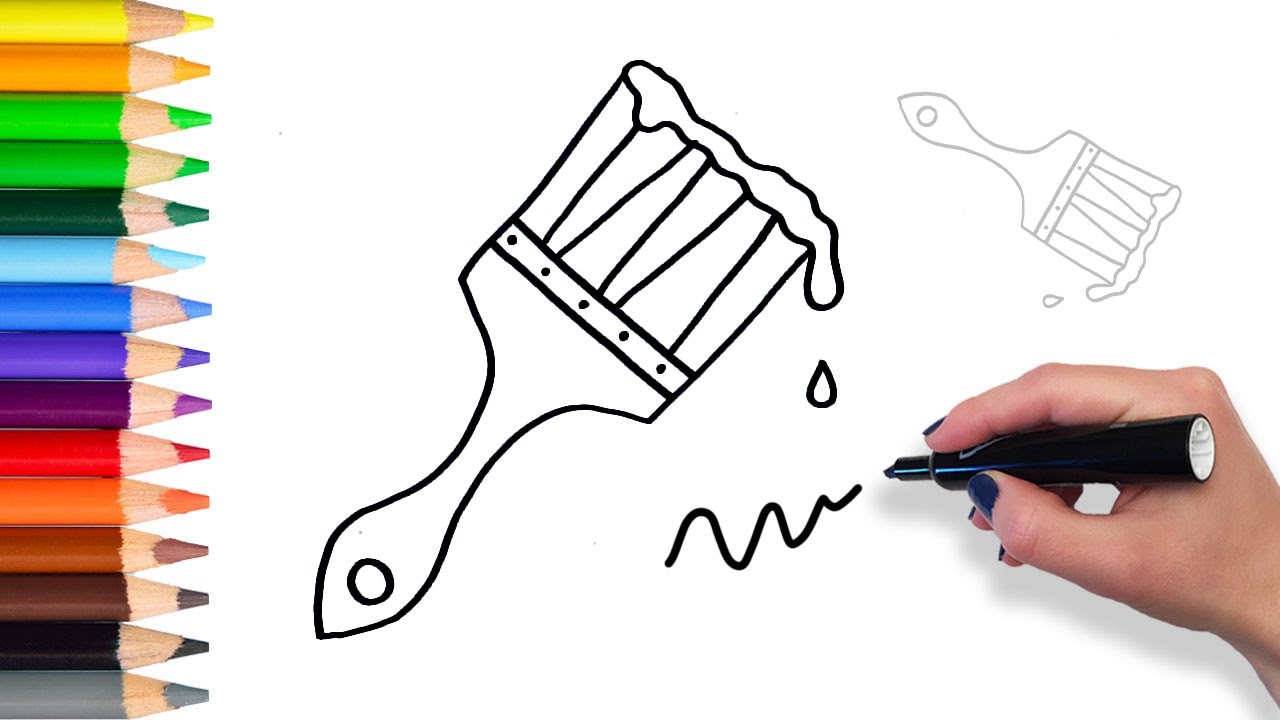 1280x720 How To Draw Paint Brush Coloring Pages For Kids