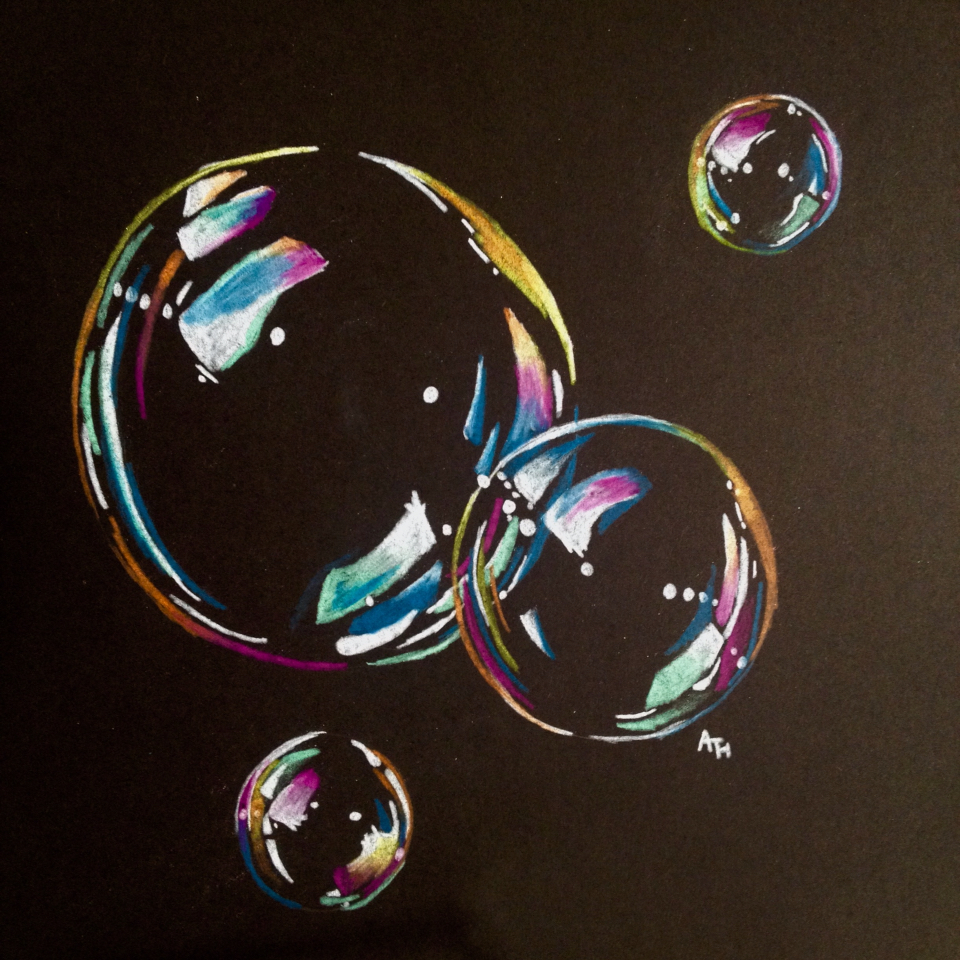 960x960 Second Time Using Black Paper! A Bubble Drawing By Adelaide H