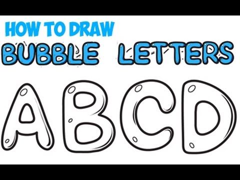 480x360 How To Draw Bubble Letters For Beginners A Z Easy For Kids Step By