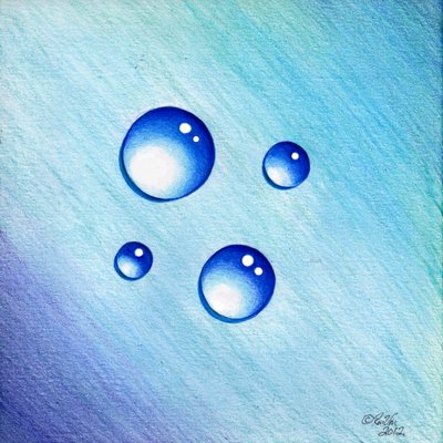 400x400 Liquid Drops Color Pencil Drawing By Purpledaizie