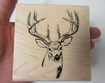 340x270 Deer Head Stamp Etsy
