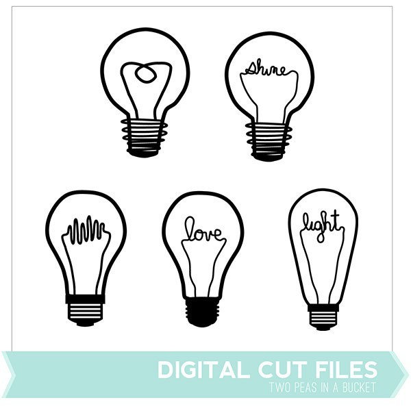 600x600 Lightbulbs Digital Cut Files
